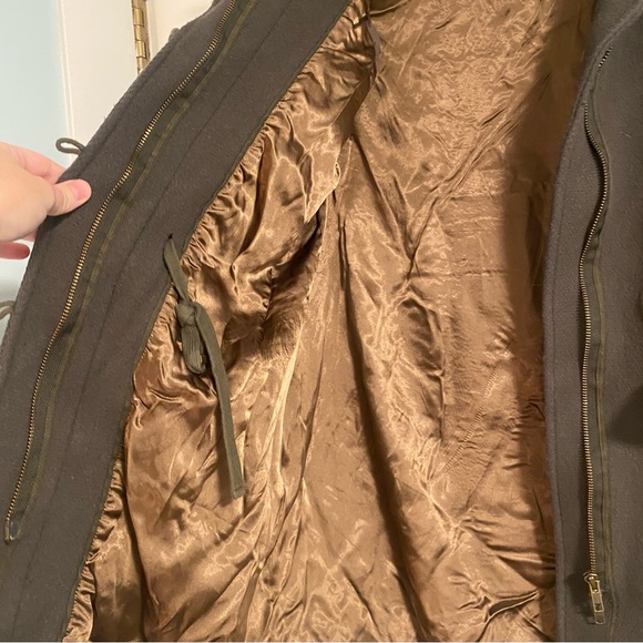 J. Crew Nello Gori Italian Stadium Cloth Coat Olive Green Wool Women’s 6 Classic - Picture 3 of 6